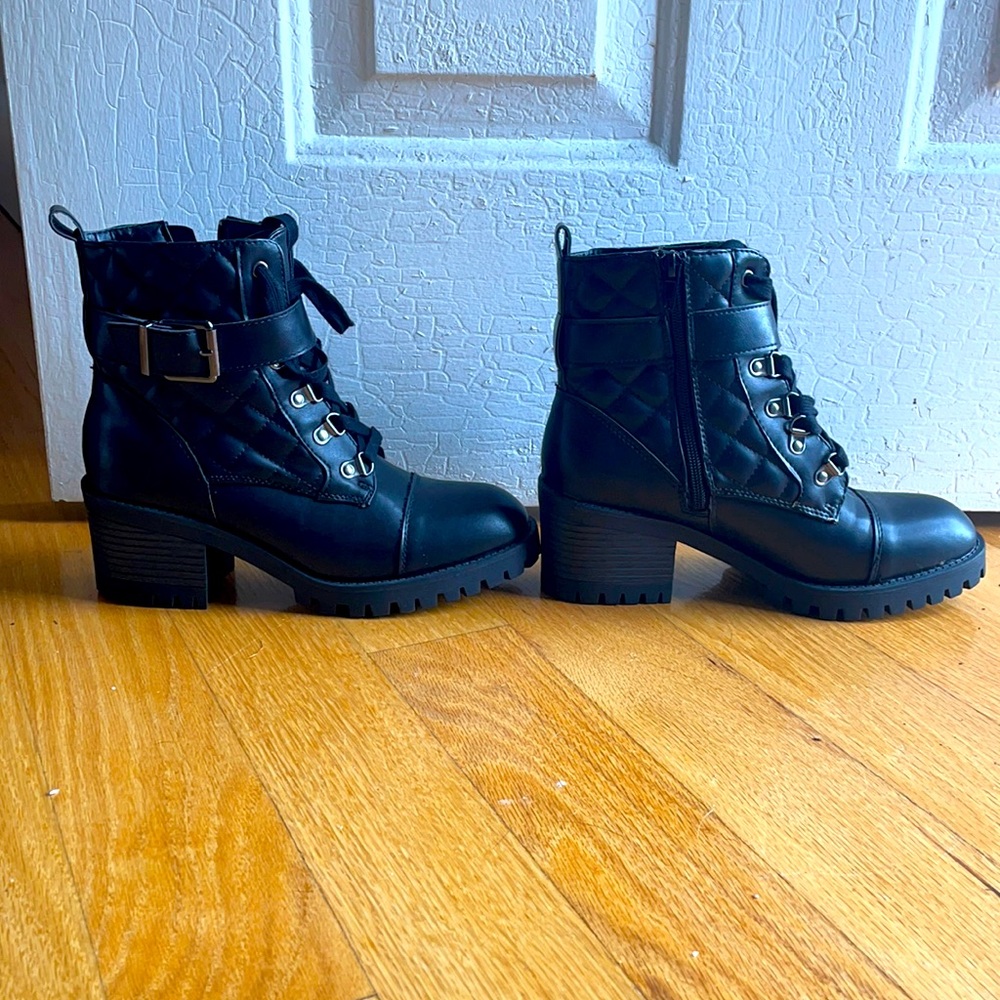 Madden Girl Black Leather Boots